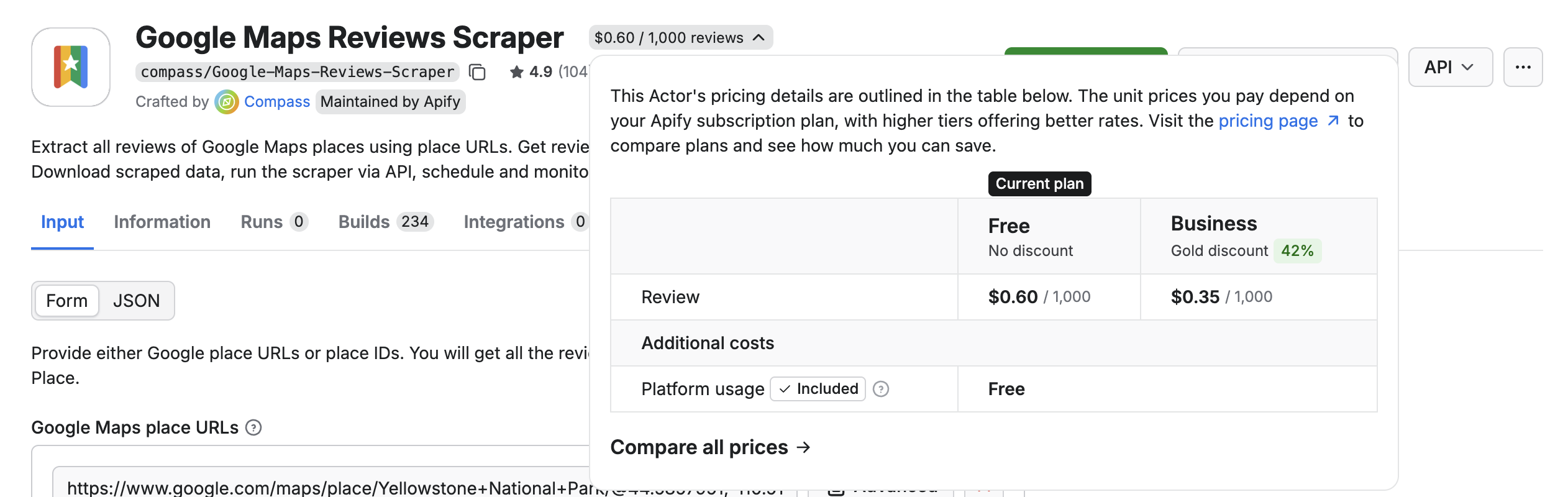 Actor paid per result in Console
